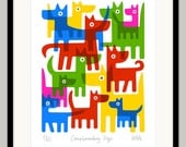Complementary Dogs by Lo Cole - Limited Edition Archival Pigment Ink Print