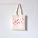 Neon pink Polka dot / Organic cotton tote bag / Screen printed