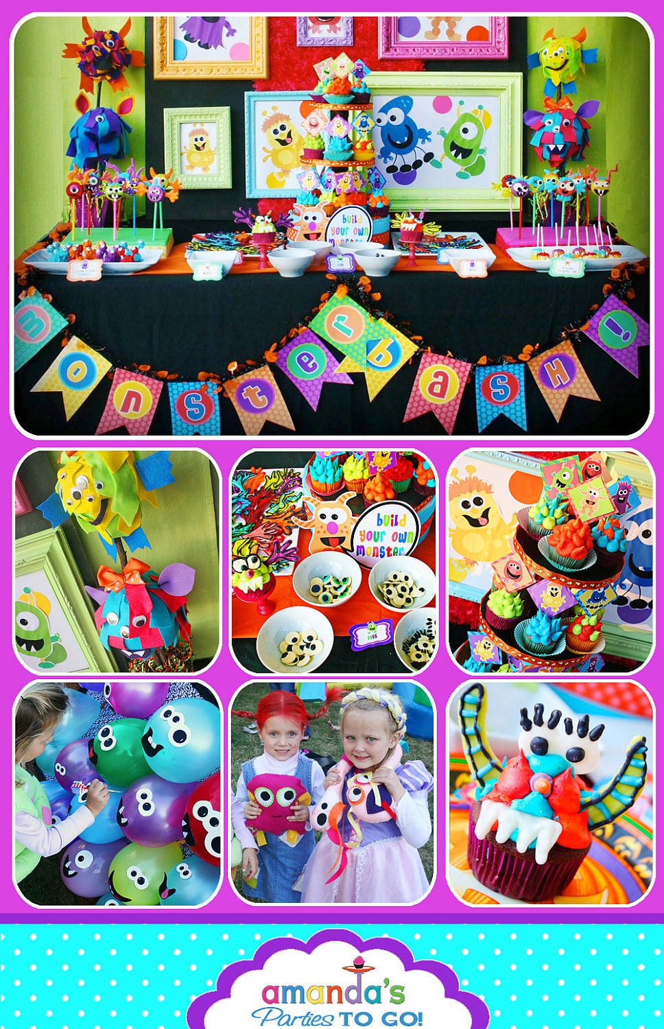 Monster Party Birthday - Monster Bash - HUGE Printable Party Set by Amanda's Parties TO GO