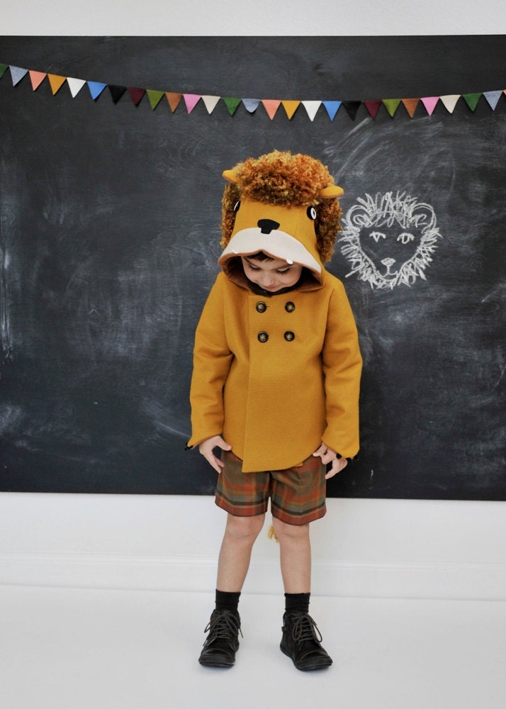 Childs Ferocious Felt Lion Coat