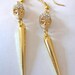 Pave Skull & Spike Gold Earrings
