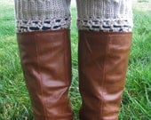 Boot Cuff  Boot Socks Tan Oatmeal Child Womens