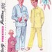 1950s Boys Pajamas, Pyjamas Vintage Sewing Pattern, Simplicity 1434 Size 14 uncut
