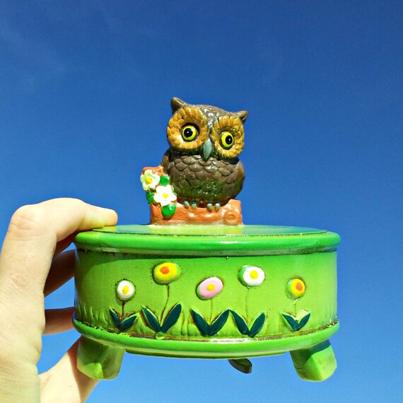 Vintage Owl Music Box by DollFood on Etsy