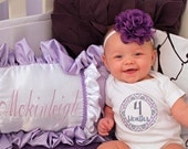 Monthly Onesie Stickers - Fiona - Sophisticated Posh Damask in Purple and Gray - Great Baby Shower Gift and Photo Prop Baby Month Stickers