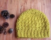 The Cassidy Beanie (Citron) /slouchy textured hat