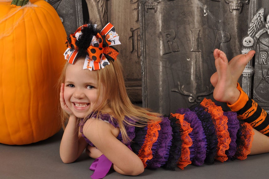Trick or Treat OVER THE TOP Boutique Hair Bow