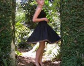 Gorgeous 1960s Black Skirt with Red & Gold Ric-rac Trim - XS - S - M - L
