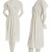 Shimmery cream white vintage dress with silver thread --