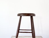 Antique Wood Stool / Farm Stool