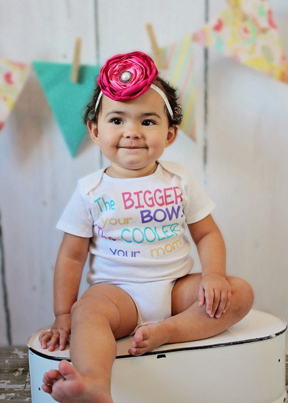 The Bigger Your Bow... The Cooler Your Mom - Funny Baby ONESIE - Toddler Tee also available