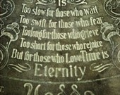 Time is Love Poem, Love Print, Romance, Wedding Gift, Olive Green, Verdigris, Loving, Time, Anniversary, .