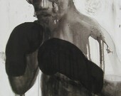 Boxing Painting by George Spencer, aprox. 18"x24", stretched canvas,  2012