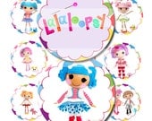 SPECIAL Lalaloopsy Dolls Logo 1 Inch Round Digital Image Collage Sheet for Making Bottle Cap Pendants, Hair Bows & MORE