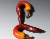 Gauge earrings, polymer clay custom plugs.  8g,6g,4g,2g,0g,00g,7/16",1/2" . Red hot chile peppers.
