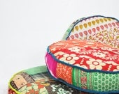 Patchwork floor cushion covers - Indian Kantha Quilt fabrics