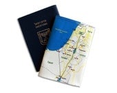 ISRAEL MAP passport cover, passport holder, passport case - a gift for travellers, souvenir from Israel