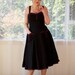Pin Up Sweetheart Neckline Dress with a Full Skirt, Heart Pockets Trimmed with Polka dots - Custom Made to Fit