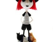 Custom Art Doll - OOAK Art Doll - Paperclay Sculpted - Cats Art Dolls