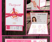 Hawaiian Luau Boarding Pass Invitation & Printable Party Collection, EDITABLE text PDF file - you personalize at home with Adobe Reader