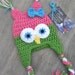 Little Owl Crochet Hat Pattern PDF - Easy, 6 sizes from kids to adults - beanie, earflap - Newborn baby kids toddler