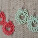 Kachin Earrings (Small Tatted Paisleys in Coral or Mint, by Huang)