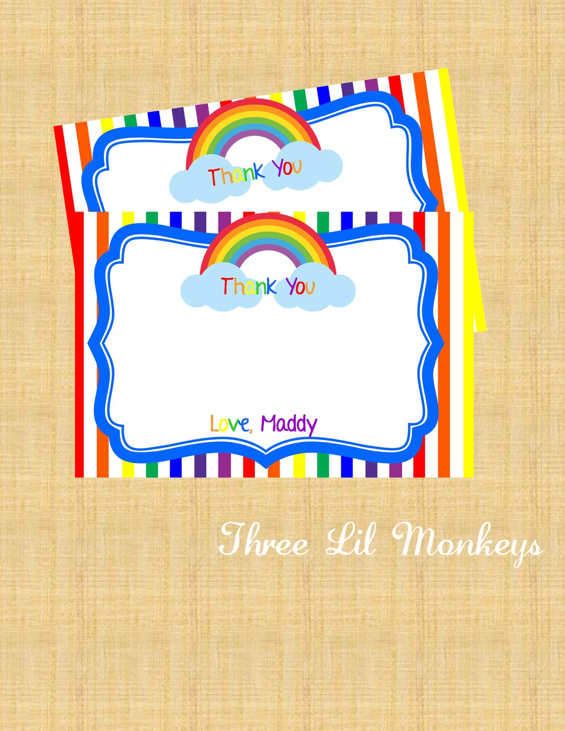 Rainbow Thank You Cards Il_570xn