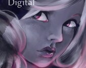 CUSTOM Drawing. Bust Commission 2 colors with simple background.One of a Kind two colors personalized artwork.