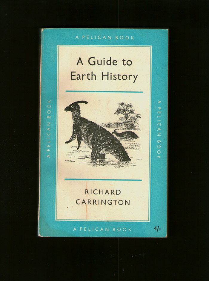 Vintage Antique Book, A Guide To Earth History, illustrated, dinosaurs, animals, humans, mammals, reptiles, birds, fish, mammoths, jellyfish