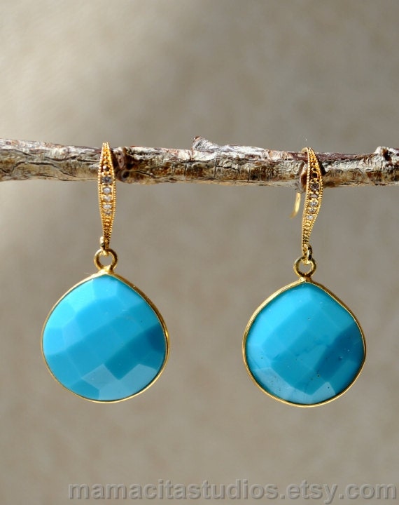 Turquoise Earrings - December Birthstone Jewelry - Black Friday Cyber Monday Sale