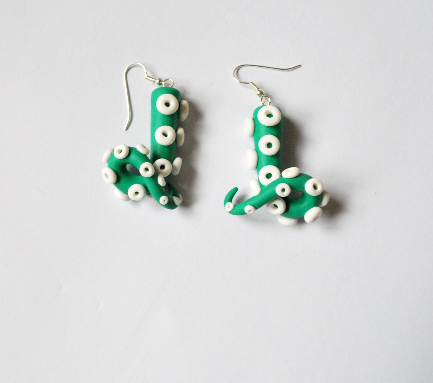 Turquoise and White Tentacle Earrings