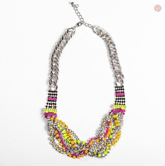 Gorgeous Braided Aztec Crystal Thread Wrapped Bib