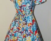 SPRING FLING Floral Full Skirted Day Dress
