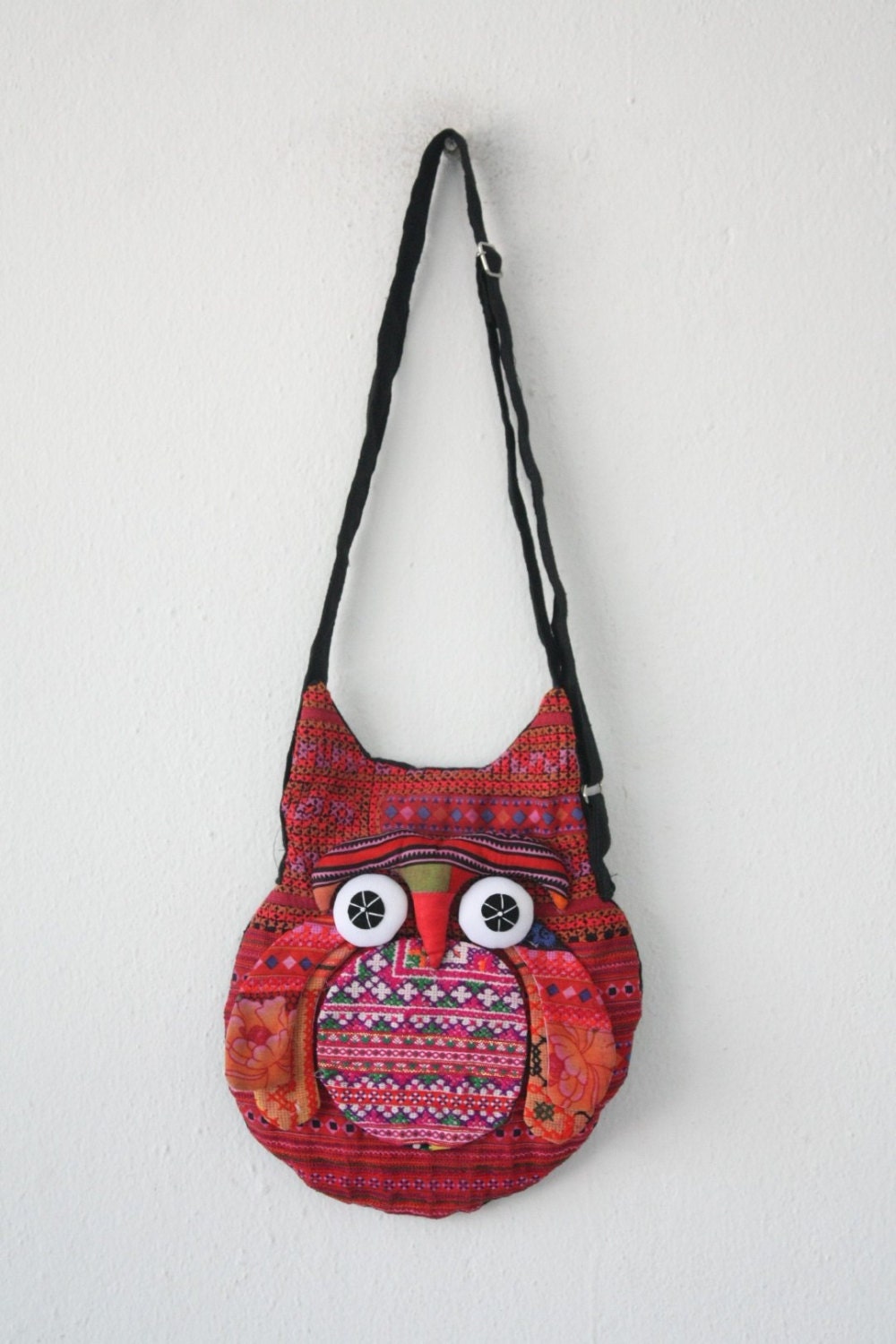 Owl Cross Body Bag Hill Tribe Handwoven Fabric Vintage HMONG Thailand ...