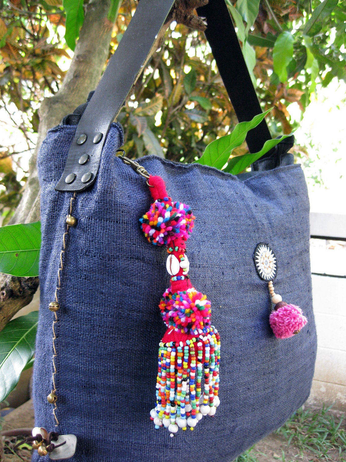 Key Chain Zip Pull Bag Accessories Decoration Handmade by HMONG Tribe Thailand (ACC028-R)