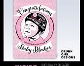 Congratulations on the birth of your baby blocker - 5x7 Roller Derby Greeting Card