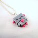 Robot Kawaii Polymer Clay Pendant Necklace