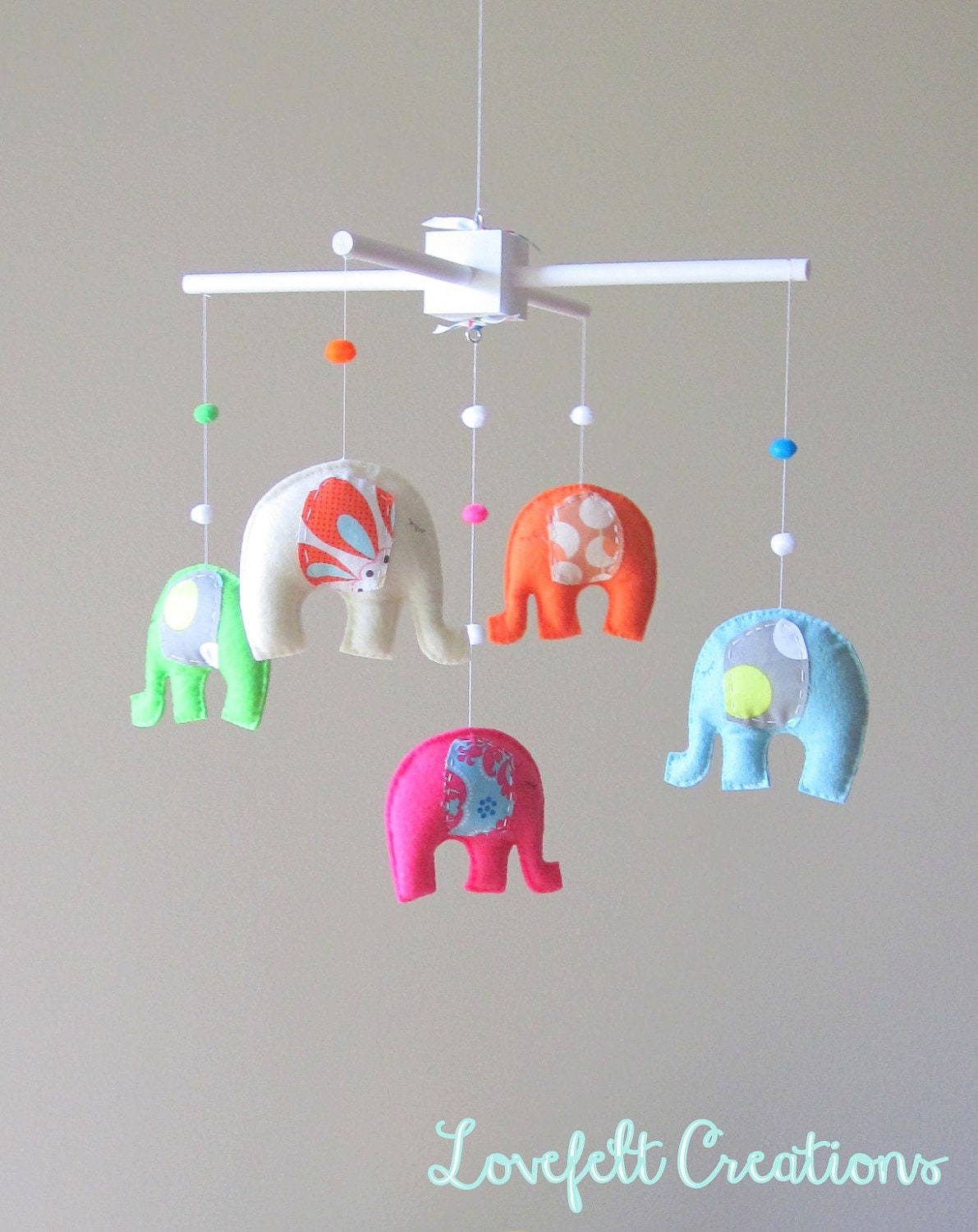 Baby Mobile - Crib Mobile - Elephant Mobile - Nursery Mobile - Elephant Baby Mobile