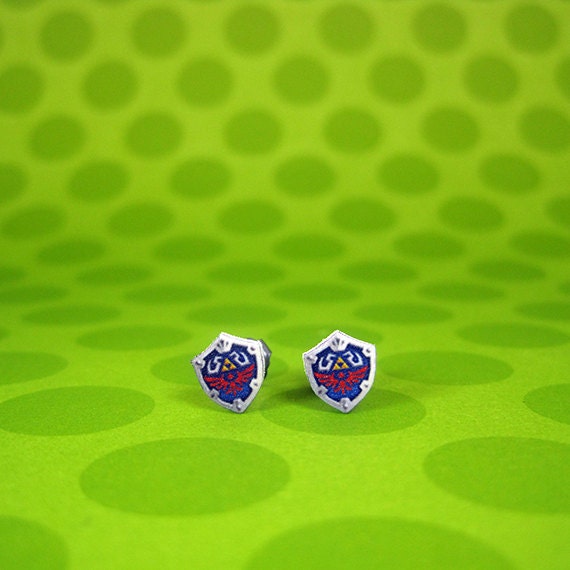 Legend of Zelda Tiny Hylian Shield Earrings