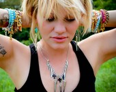 Black and Silver Spiked Iron Maiden necklace