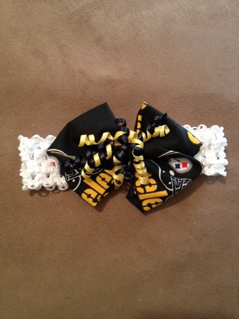 NFL Pittsburgh Steelers Headband Hair Bow Baby Girl