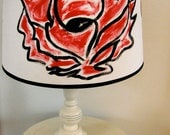 Handpainted Lamp Shade Poppy Medium Drum Shade by Mary Gaspar
