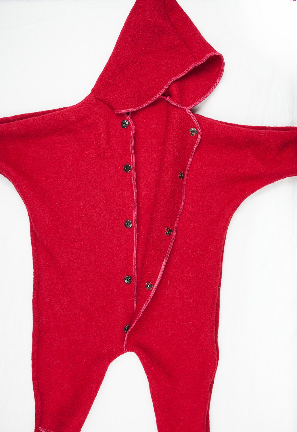 Toddler Kids Boiled Wool Winter Coat Suit with popper fastenings 1-2 years Upcycled wool