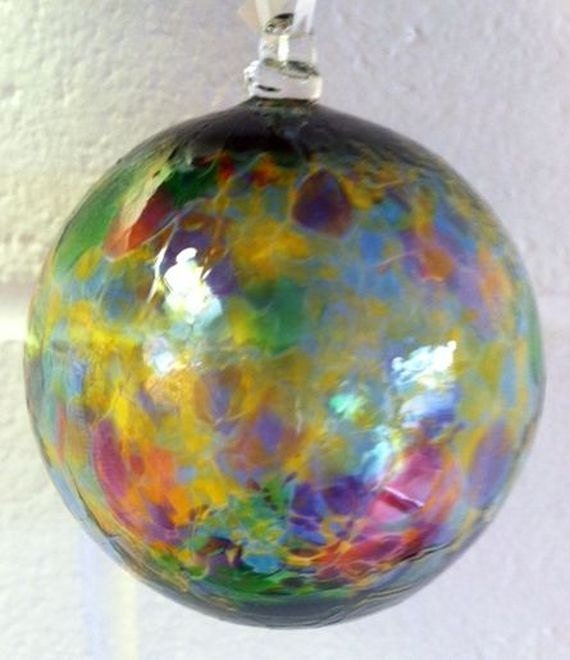 Glass Ornament Hand Blown Multi Colored By Theglassspot On Etsy