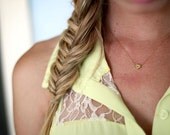 Katie. Handstamped heart necklace. 14k gold initial necklace.