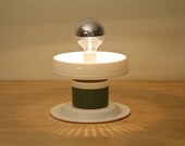 Reclaimed Soup Thermos Table Lamp Avocado and White - Silver-Coated Bulb
