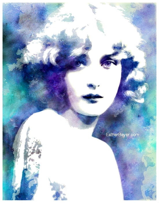 Mary Nolan Mixed Media Fashion Illustration 20s Style Fine Art Print