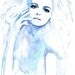Indigo Blue Watercolor & Ink Painting Fine Art Print