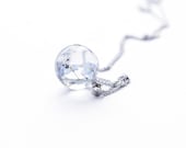 Real Forget-me-not Flowers Necklace - blue Forget me not in Globe ball Resin - Myosotis sylvatica