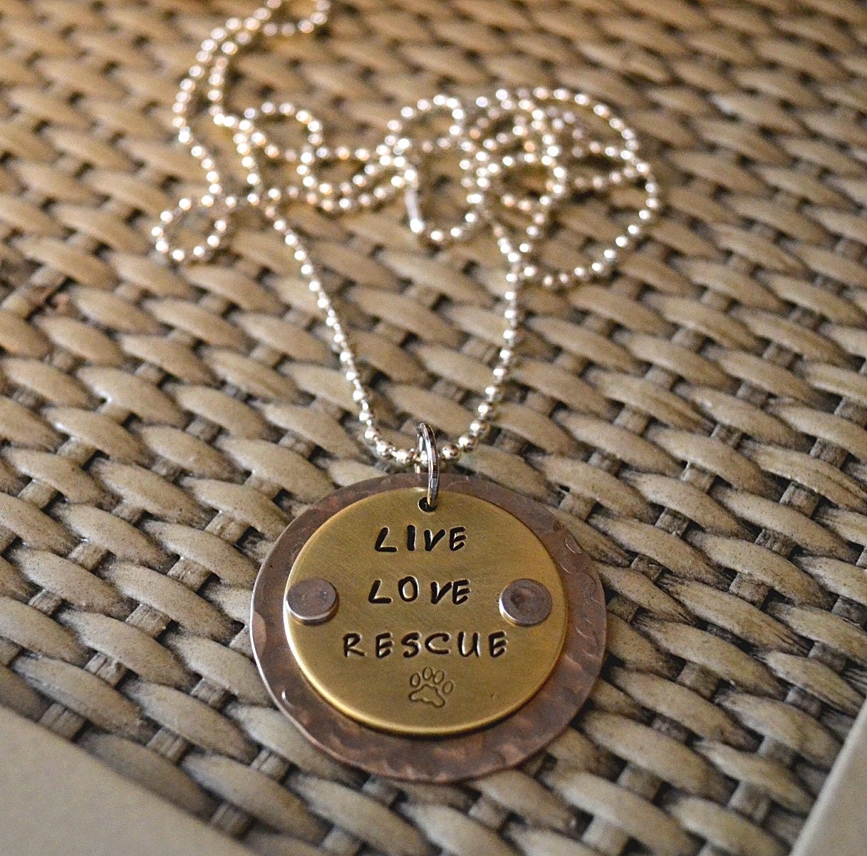 Live Love Rescue Handstamped Necklace